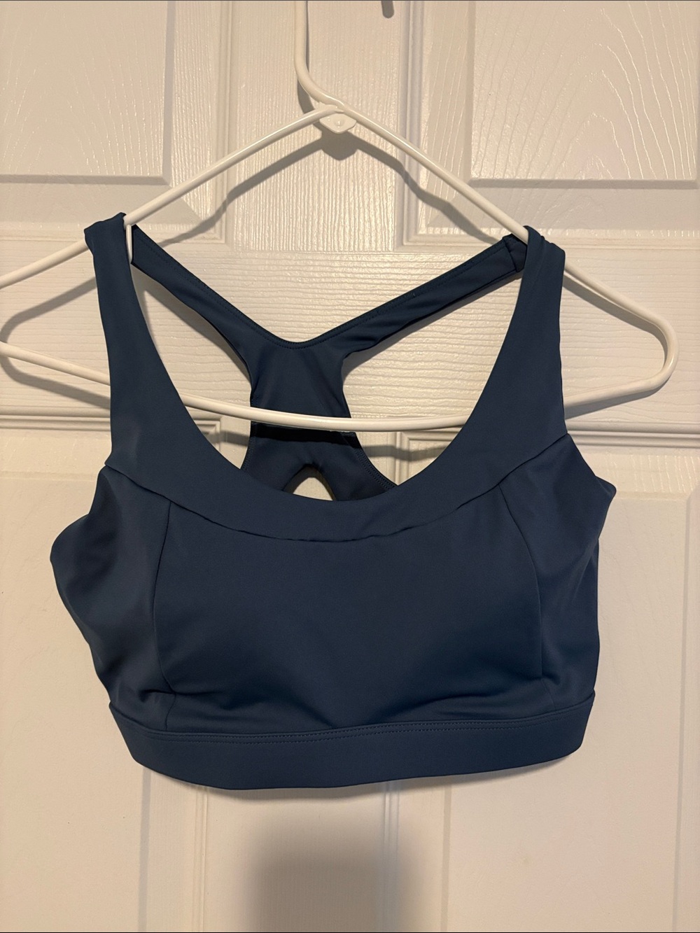 Running Girl Women's Navy Blue Sports Bra with pads sewn in